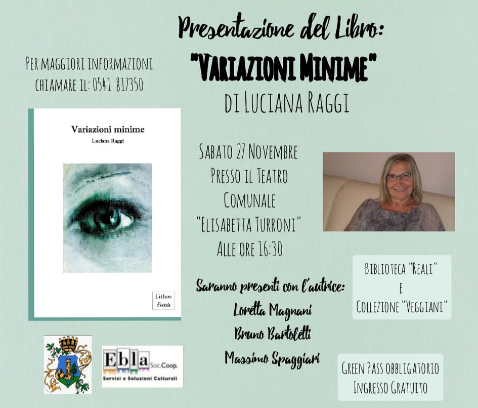 PRESENTAZIONE DEL LIBRO 'VARIAZIONI MINIME' DI LUCIANA RAGGI